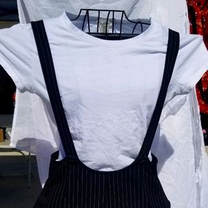 Forever 21 Girls Overall skirt and White bodysuit